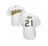 Youth Oakland Athletics #21 Stephen Vogt White Cool Base Stitched MLB Jersey