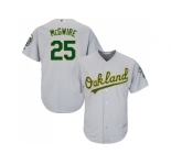 Youth Oakland Athletics #25 Mark McGwire Grey Cool Base Stitched MLB Jersey