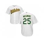 Youth Oakland Athletics #25 Mark McGwire White Cool Base Stitched MLB Jersey