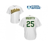 Youth Oakland Athletics #25 Stephen Piscotty White Cool Base Stitched MLB Jersey