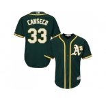 Youth Oakland Athletics #33 Jose Canseco Green Cool Base Stitched MLB Jersey