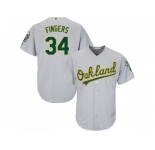Youth Oakland Athletics #34 Rollie Fingers Grey Cool Base Stitched MLB Jersey