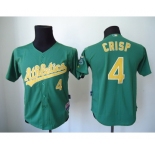 youth mlb jerseys oakland athletics #4 crisp green