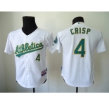 youth mlb jerseys oakland athletics #4 crisp white