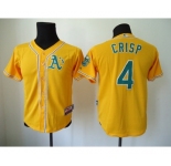 youth mlb jerseys oakland athletics #4 crisp yellow