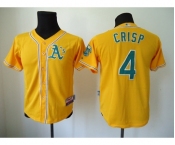 youth mlb jerseys oakland athletics #4 crisp yellow