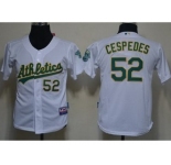 youth mlb oakland athletics #52 yoenis cespedes white