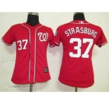 MLB Women Jerseys Washington Nationals #37 Strasburg Red