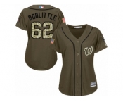 Women Majestic Washington Nationals #62 Sean Doolittle Replica Green Salute to Service MLB Jersey