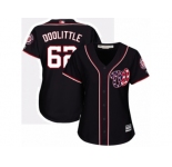 Women Majestic Washington Nationals #62 Sean Doolittle Replica Navy Blue Alternate 2 Cool Base MLB Jersey