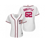 Women Majestic Washington Nationals #62 Sean Doolittle Replica White Home Cool Base MLB Jersey