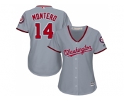 Women Washington Nationals #14 Miguel Montero Grey Road Stitched MLB Jersey