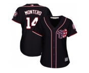 Women Washington Nationals #14 Miguel Montero Navy Blue Alternate Stitched MLB Jersey