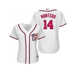 Women Washington Nationals #14 Miguel Montero White Home Stitched MLB Jersey
