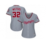 Women's Majestic Washington Nationals #32 Matt Wieters Authentic Grey Road Cool Base MLB Jersey