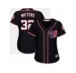 Women's Majestic Washington Nationals #32 Matt Wieters Authentic Navy Blue Alternate 2 Cool Base MLB Jersey