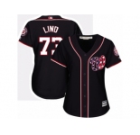 Women's Majestic Washington Nationals #73 Adam Lind Replica Navy Blue Alternate 2 Cool Base MLB Jersey