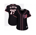 Women's Majestic Washington Nationals #75 Joe Blanton Replica Navy Blue Alternate 2 Cool Base MLB Jersey