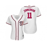 Women's Washington Nationals #11 Ryan Zimmerman White Home Stitched MLB Jersey