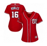 Women's Washington Nationals #16 Victor Robles Authentic Red Alternate 1 Cool Base 2019 World Series Champions Baseball Jersey