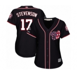 Women's Washington Nationals #17 Andrew Stevenson Authentic Navy Blue Alternate 2 Cool Base 2019 World Series Champions Baseball Jersey