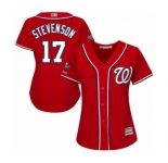 Women's Washington Nationals #17 Andrew Stevenson Authentic Red Alternate 1 Cool Base 2019 World Series Champions Baseball Jersey