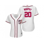 Women's Washington Nationals #20 Daniel Murphy White Home Stitched MLB Jersey