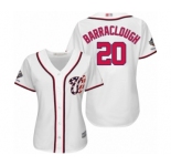 Women's Washington Nationals #20 Kyle Barraclough Authentic White Home Cool Base 2019 World Series Champions Baseball Jersey