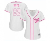 Women's Washington Nationals #22 Juan Soto Authentic White Fashion Cool Base Baseball Jersey