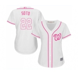 Women's Washington Nationals #22 Juan Soto Replica White Fashion Cool Base Baseball Jersey