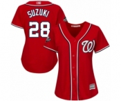 Women's Washington Nationals #28 Kurt Suzuki Authentic Red Alternate 1 Cool Base 2019 World Series Bound Baseball Jersey