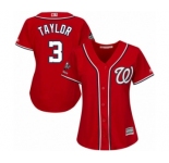 Women's Washington Nationals #3 Michael Taylor Authentic Red Alternate 1 Cool Base 2019 World Series Champions Baseball Jersey