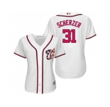 Women's Washington Nationals #31 Max Scherzer White Home Stitched MLB Jersey