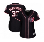 Women's Washington Nationals #37 Stephen Strasburg Authentic Navy Blue Alternate 2 Cool Base 2019 World Series Bound Baseball Jersey