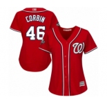 Women's Washington Nationals #46 Patrick Corbin Authentic Red Alternate 1 Cool Base 2019 World Series Bound Baseball Jersey
