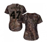 Women's Washington Nationals #47 Howie Kendrick Authentic Camo Realtree Collection Flex Base Baseball Jersey