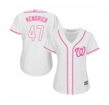 Women's Washington Nationals #47 Howie Kendrick Authentic White Fashion Cool Base Baseball Jersey