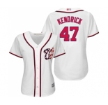 Women's Washington Nationals #47 Howie Kendrick Replica White Home Cool Base Baseball Jersey