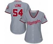 Women's Washington Nationals #54 Kevin Long Authentic Grey Road Cool Base 2019 World Series Bound Baseball Jersey