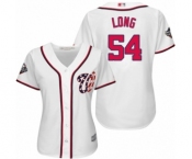 Women's Washington Nationals #54 Kevin Long Authentic White Home Cool Base 2019 World Series Bound Baseball Jersey
