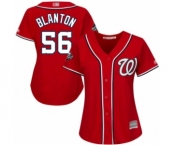 Women's Washington Nationals #56 Joe Blanton Authentic Red Alternate 1 Cool Base 2019 World Series Bound Baseball Jersey