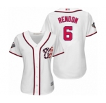 Women's Washington Nationals #6 Anthony Rendon Authentic White Home Cool Base 2019 World Series Bound Baseball Jersey