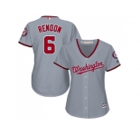 Women's Washington Nationals #6 Anthony Rendon Grey Road Stitched MLB Jersey