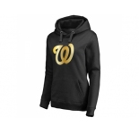 Women's Washington Nationals Gold Collection Pullover Hoodie Black