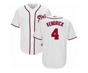 Youth Majestic Washington Nationals #4 Howie Kendrick Authentic White Home Cool Base MLB Jersey