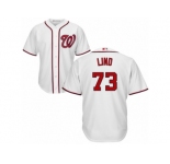 Youth Majestic Washington Nationals #73 Adam Lind Authentic White Home Cool Base MLB Jersey