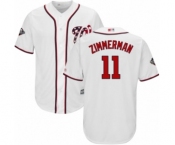 Youth Washington Nationals #11 Ryan Zimmerman Authentic White Home Cool Base 2019 World Series Bound Baseball Jersey