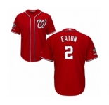 Youth Washington Nationals #2 Adam Eaton Authentic Red Alternate 1 Cool Base 2019 World Series Champions Baseball Jersey