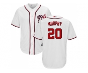 Youth Washington Nationals #20 Daniel Murphy White Cool Base Stitched MLB Jersey