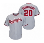 Youth Washington Nationals #20 Kyle Barraclough Authentic Grey Road Cool Base 2019 World Series Bound Baseball Jersey